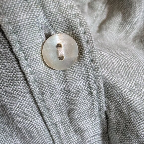 Rachel Zoe 100% Linen Short Sleeve Shirt Light Blue Button-down Collar Medium - Picture 5 of 10